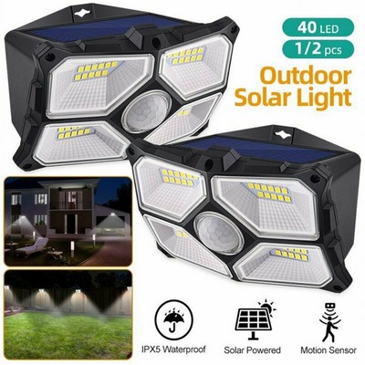 Outdoor Solar Light 40 LED x 2 Household Security Wall Lamp